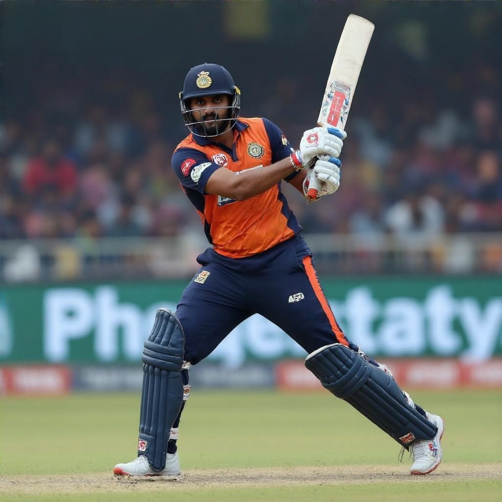 Digvesh Rathi, a Lucknow Super Giant player, in action on the cricket field.