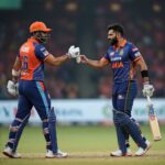 Cricket action: Super Giants vs Super Kings players face off, hinting at intense competition.
