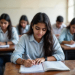 UPMSP result 12th announcement. Students checking their scores online. 2025 UP board results.